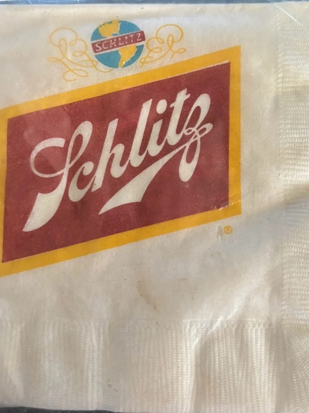 VTG Shlitz Beer Beverage Napkins Sealed 20 3-Ply 9 7/8” X9 7/8” Appleton WI